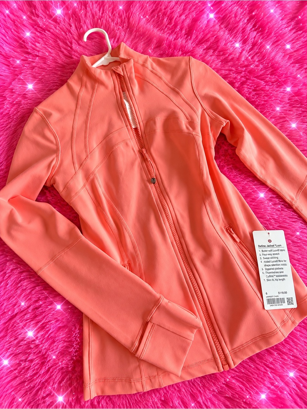 lululemon sunset coral define jacket